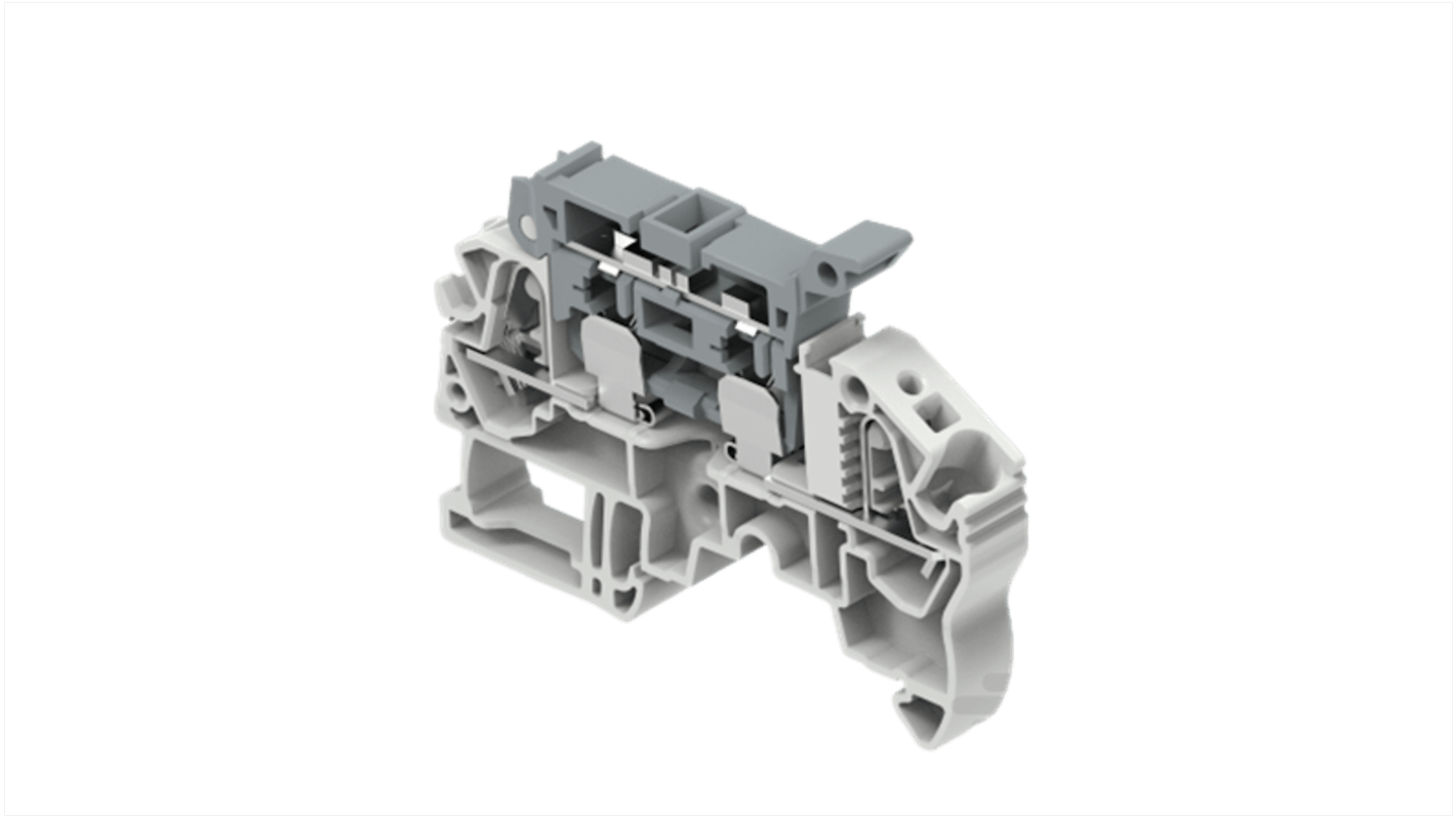 Entrelec 1SNK7084 Series Grey Modular Terminal Block, 0.5 – 6mm², 1-Level, Spring Termination, Fused
