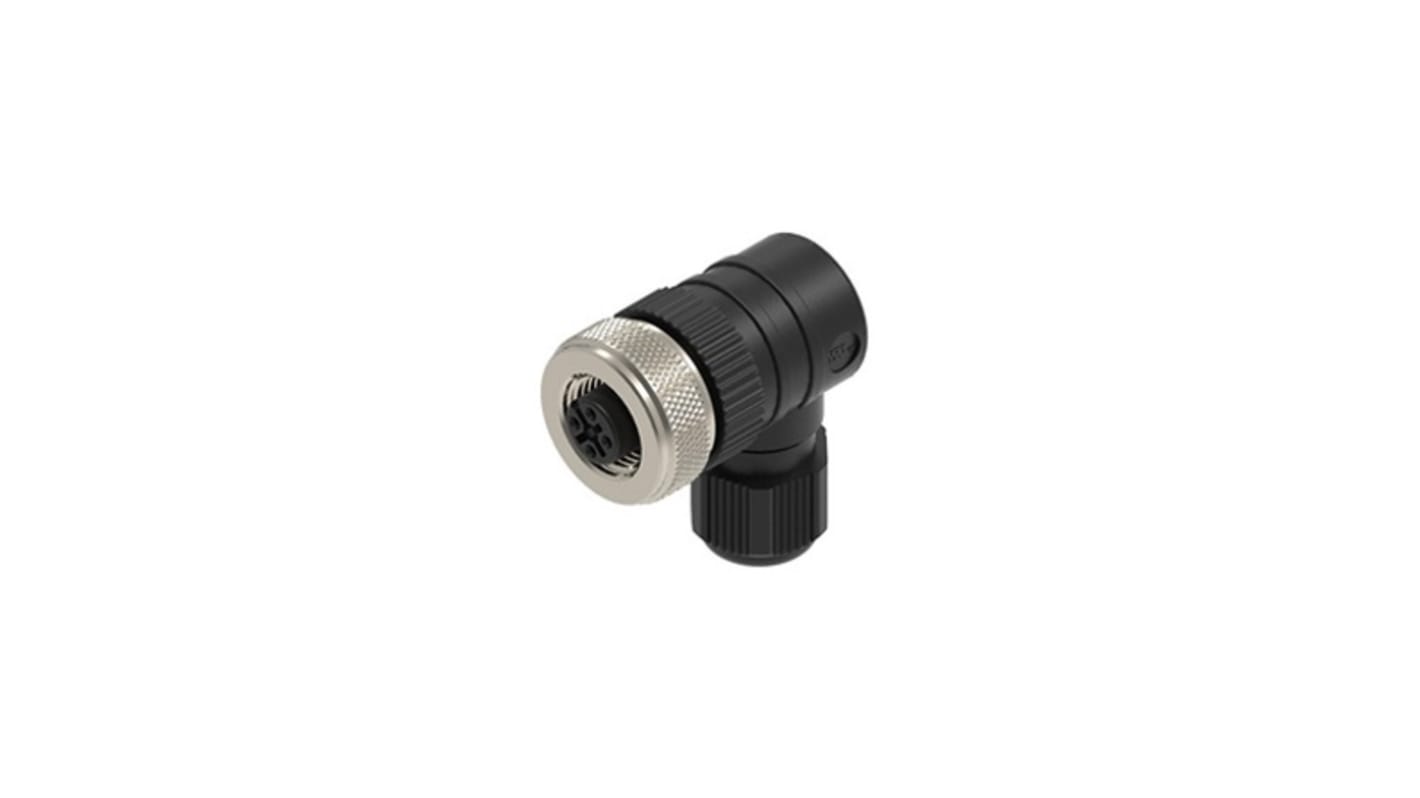 Lumberg Automation Connector, 4 Contacts, M12 Connector, Socket, Female, IP65, IP67, RKCW Series