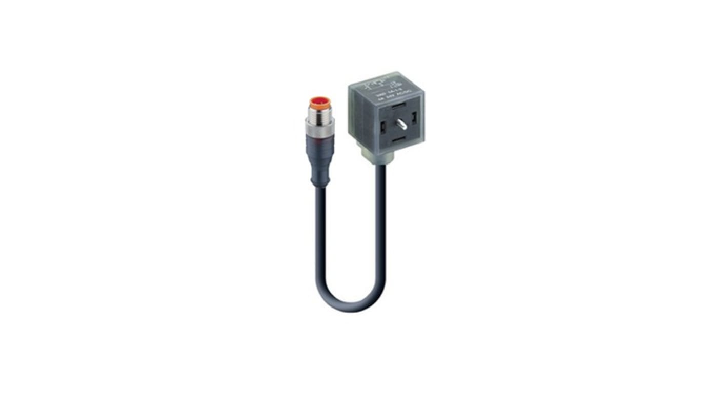 Cable Lumberg Automation, con. A M12 Macho, 3 polos, con. B Conector de válvula Hembra, 4 polos, long. 2m