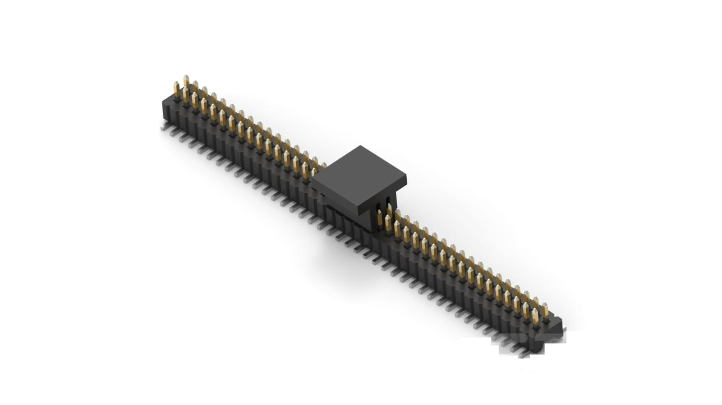 TE Connectivity 1MM-HU Series Vertical Board Mount PCB Header, 10 Contact(s), 1mm Pitch, 2 Row(s), Unshrouded