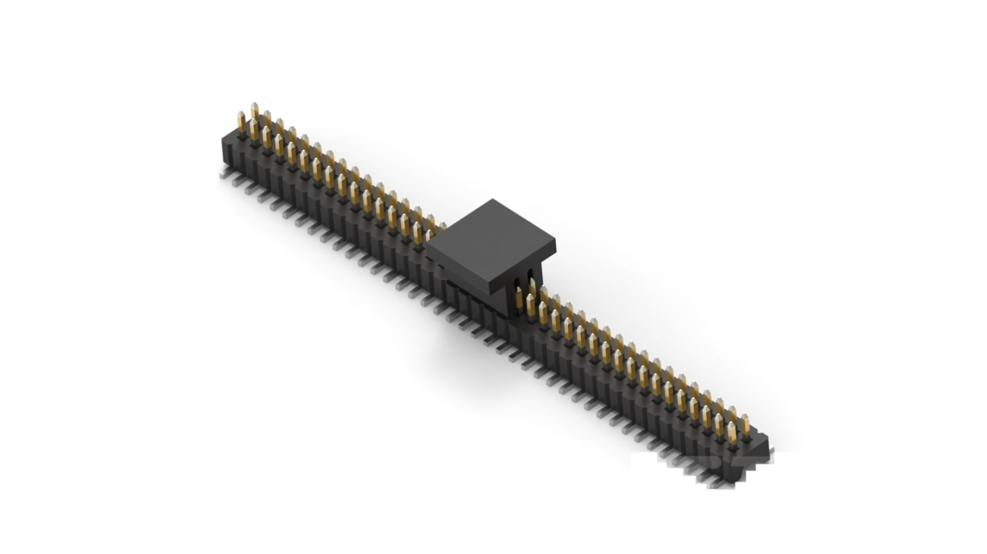 TE Connectivity 1MM-HU Series Vertical Board Mount PCB Header, 16 Contact(s), 1mm Pitch, 2 Row(s), Unshrouded