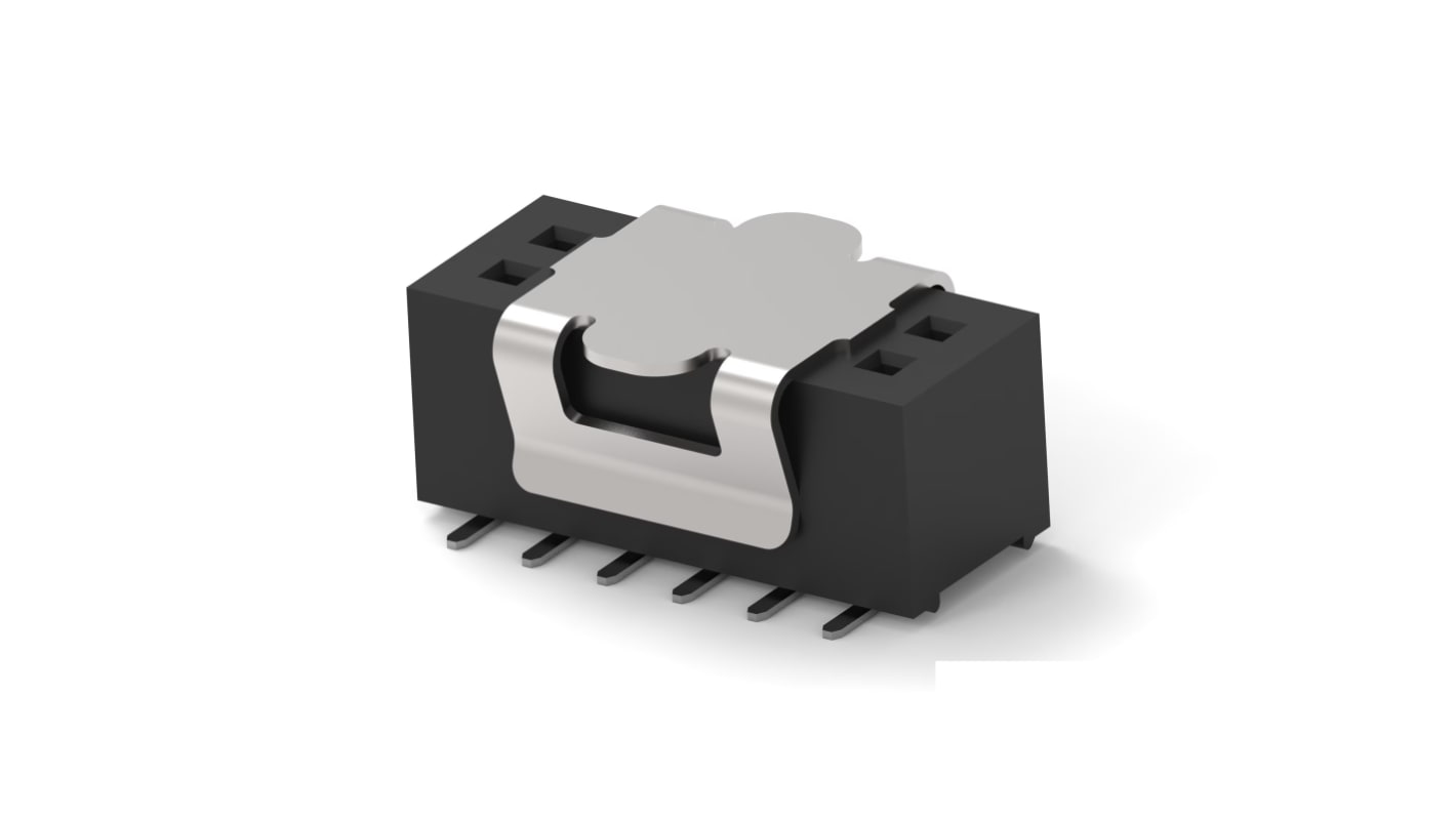 TE Connectivity 1MM-R Series Vertical Board Mount PCB Socket, 8-Contact, 2-Row, 1mm Pitch, Surface Mount Termination