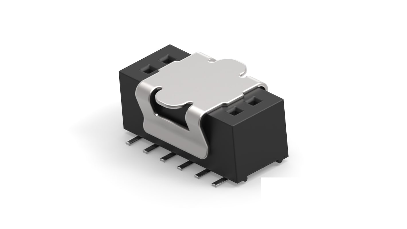 TE Connectivity 1MM-R Series Vertical Board Mount PCB Socket, 12-Contact, 2-Row, 1mm Pitch, Surface Mount Termination