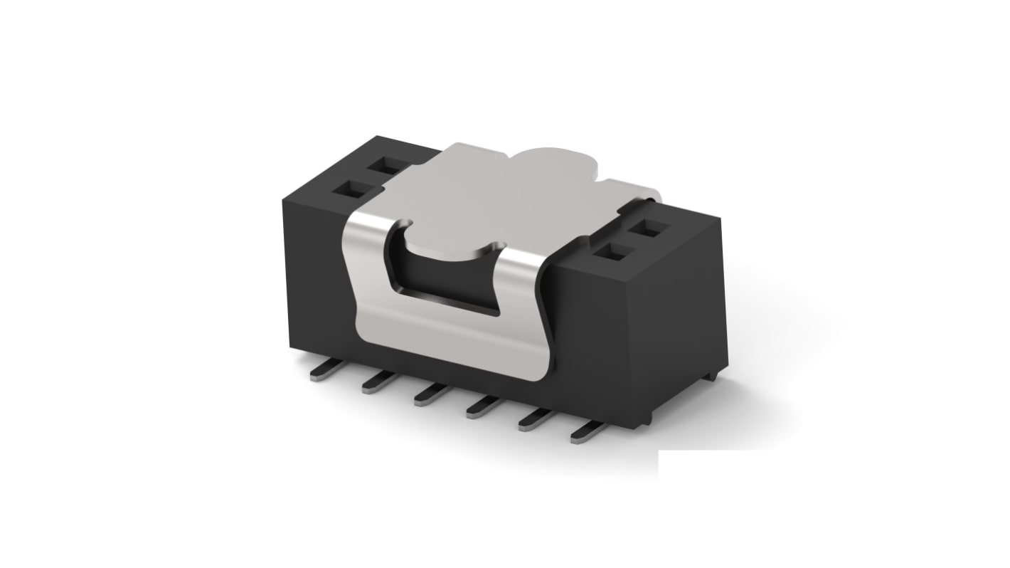 TE Connectivity 1MM-R Series Vertical Board Mount PCB Socket, 12-Contact, 2-Row, 1mm Pitch, Surface Mount Termination