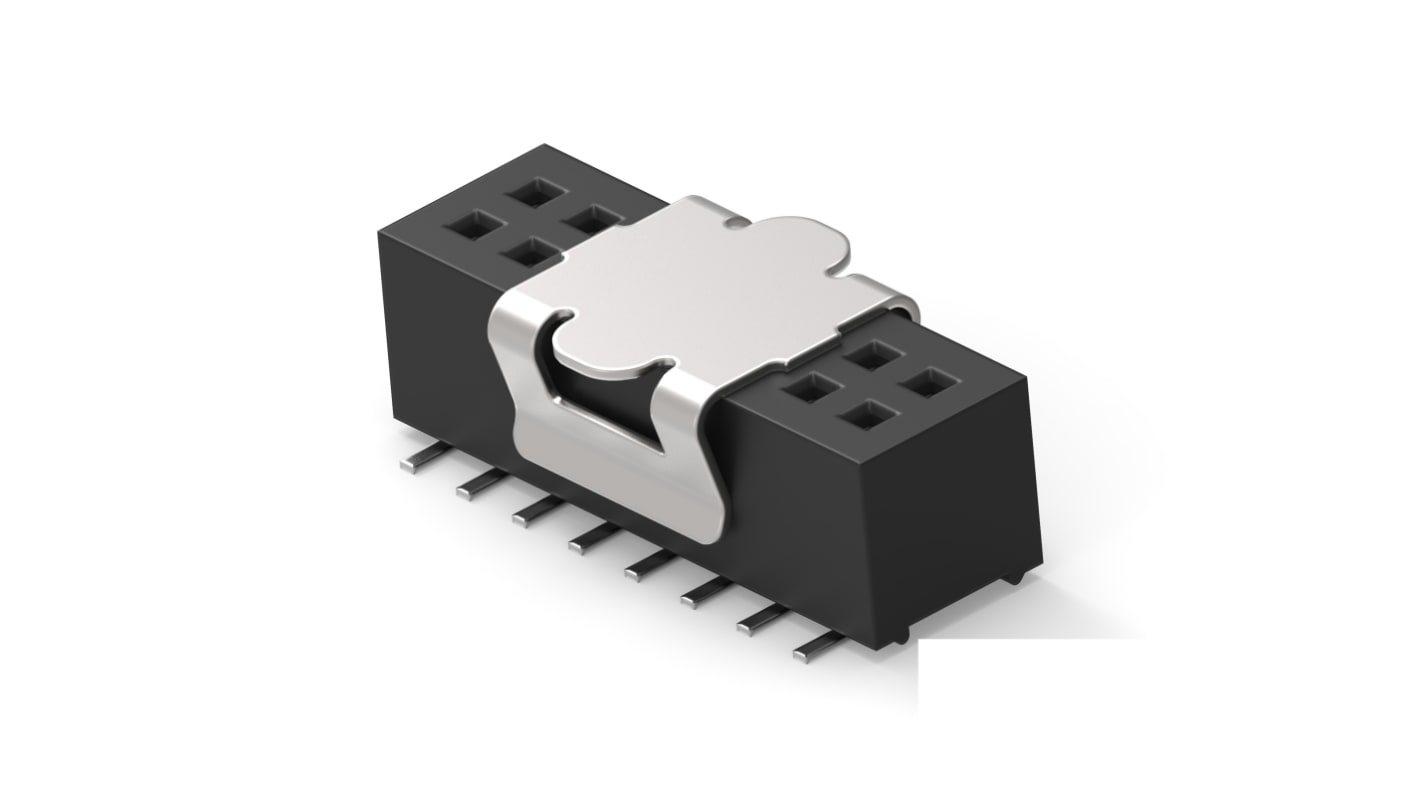 TE Connectivity 1MM-R Series Vertical Board Mount PCB Socket, 16-Contact, 2-Row, 1mm Pitch, Surface Mount Termination