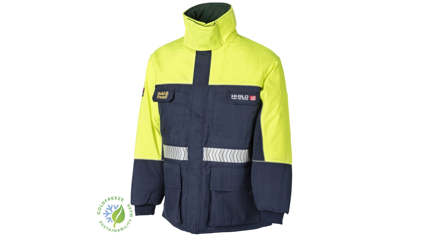 Goldfreeze 3905340 Unisex Jacke, wasserdicht Marineblau/Gelb, Größe XS