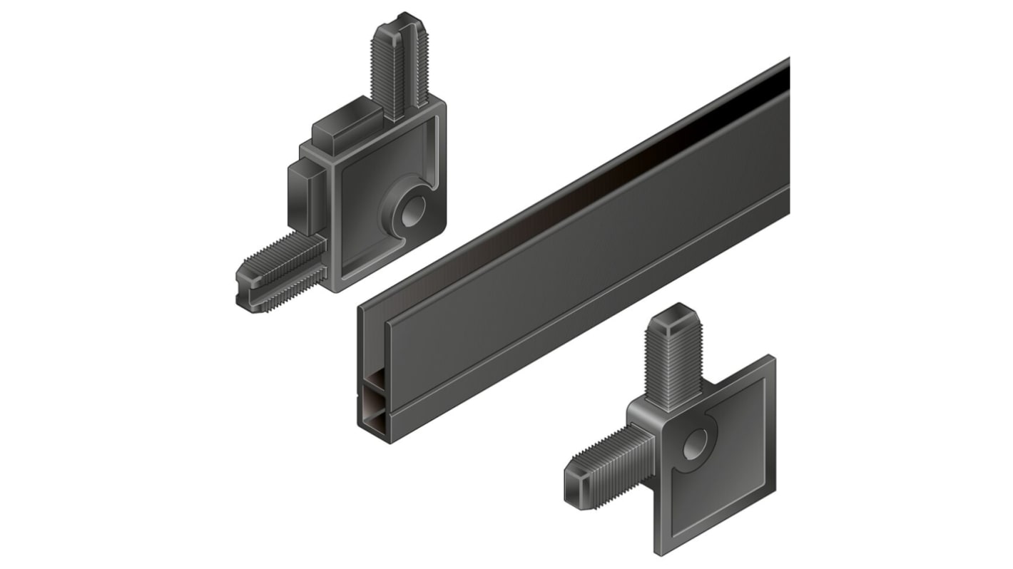 Bosch Rexroth Black Aluminium Panel Strip, 10mm Groove Size, 3m Length