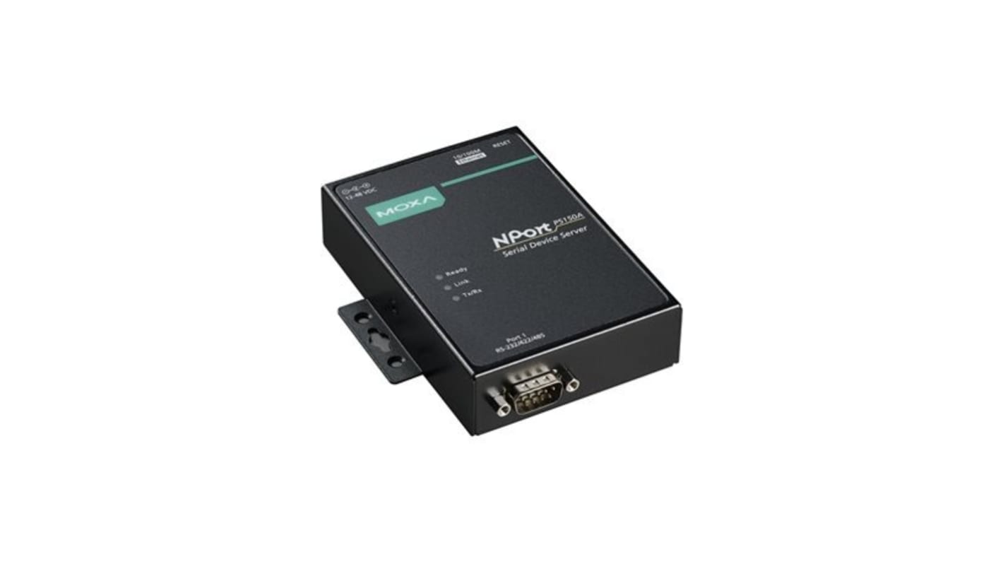 MOXA Device server, 1 Ethernet Port, 1 Serial Port, RS232, RS422, RS485 Interface, 921.6kbps Baud Rate