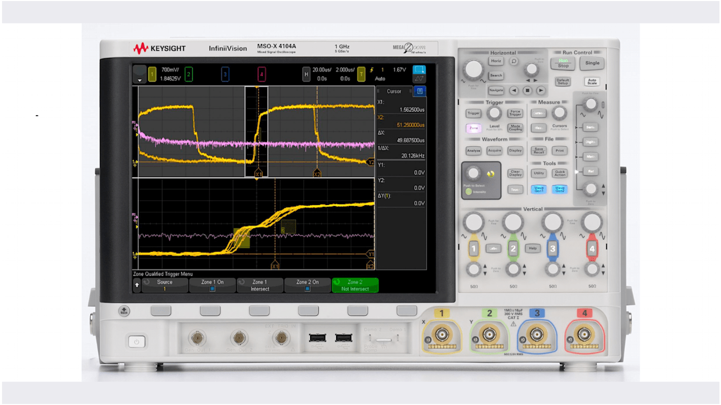 Osciloscopio de banco Keysight Technologies MSOX4032G, calibrado UKAS, canales:2 A, 16 D, 350MHZ