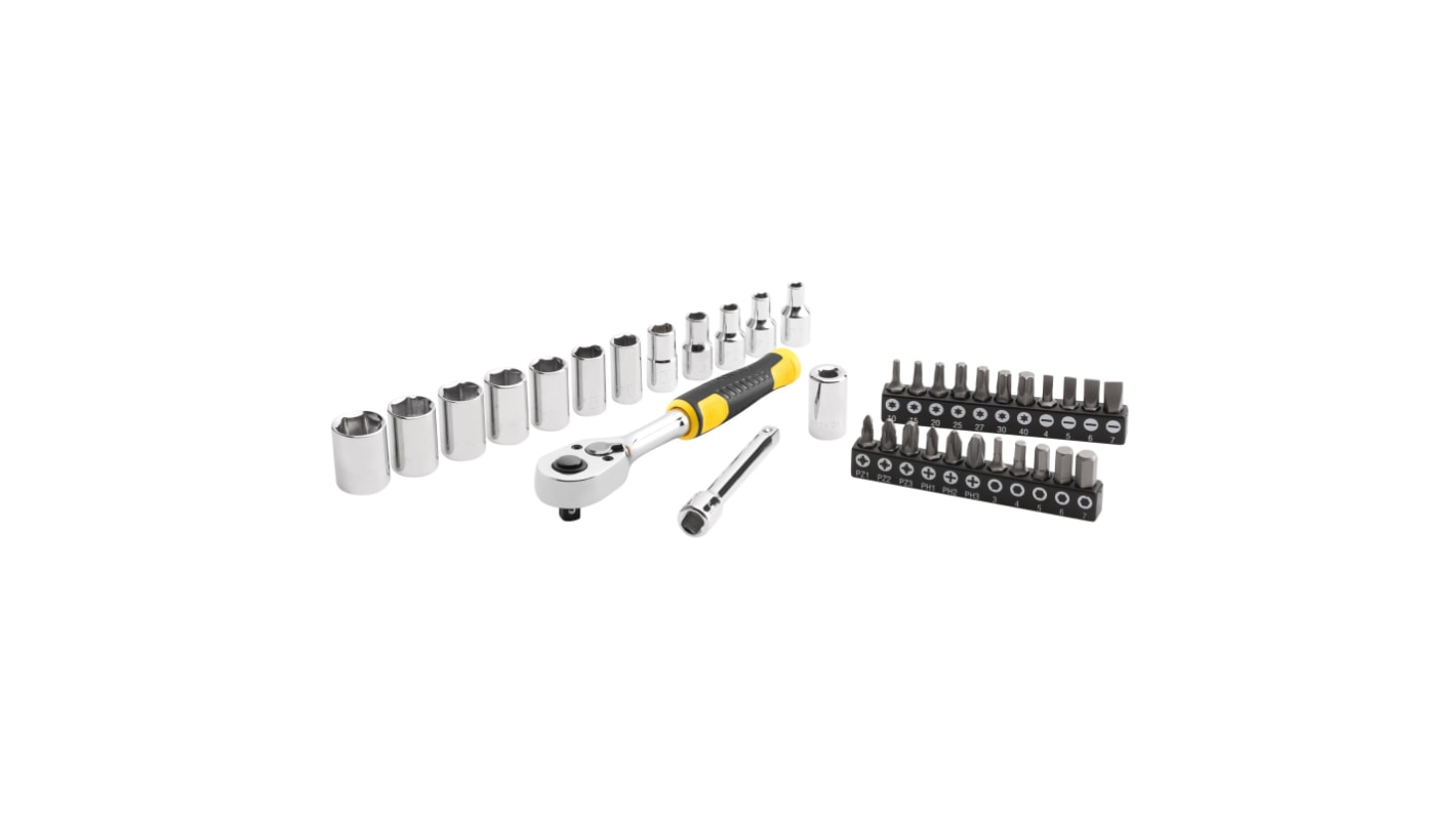 Stanley ソケットセット4.5 mm、4 mm、5 mm、6 mm、7 mm、8 mm、9 mm、10 mm、11 mm、12 mm、13 mm、14 mm 37ピース STMT82672-0