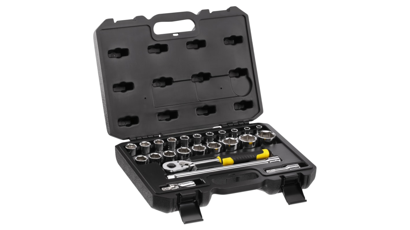 Set di bussole Stanley da 24 pezzi da 8 mm, 9 mm, 10 mm, 11 mm, 12 mm, 13 mm, 14 mm, 15 mm, 16 mm, 17 mm, 18 mm, 19 mm,