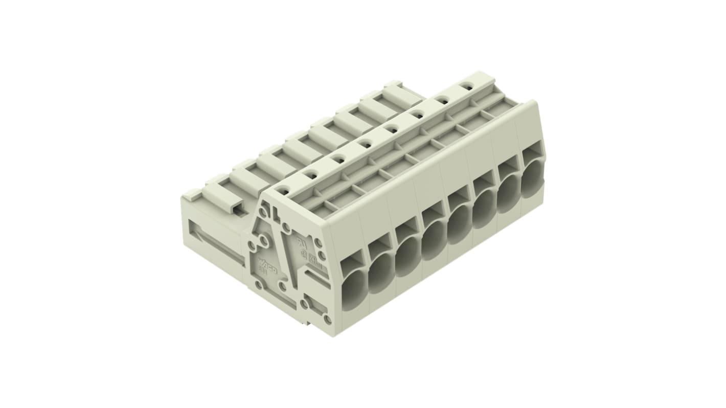 Wago 831 Series Male Connector for Use with Female Connector, 41A, CSA