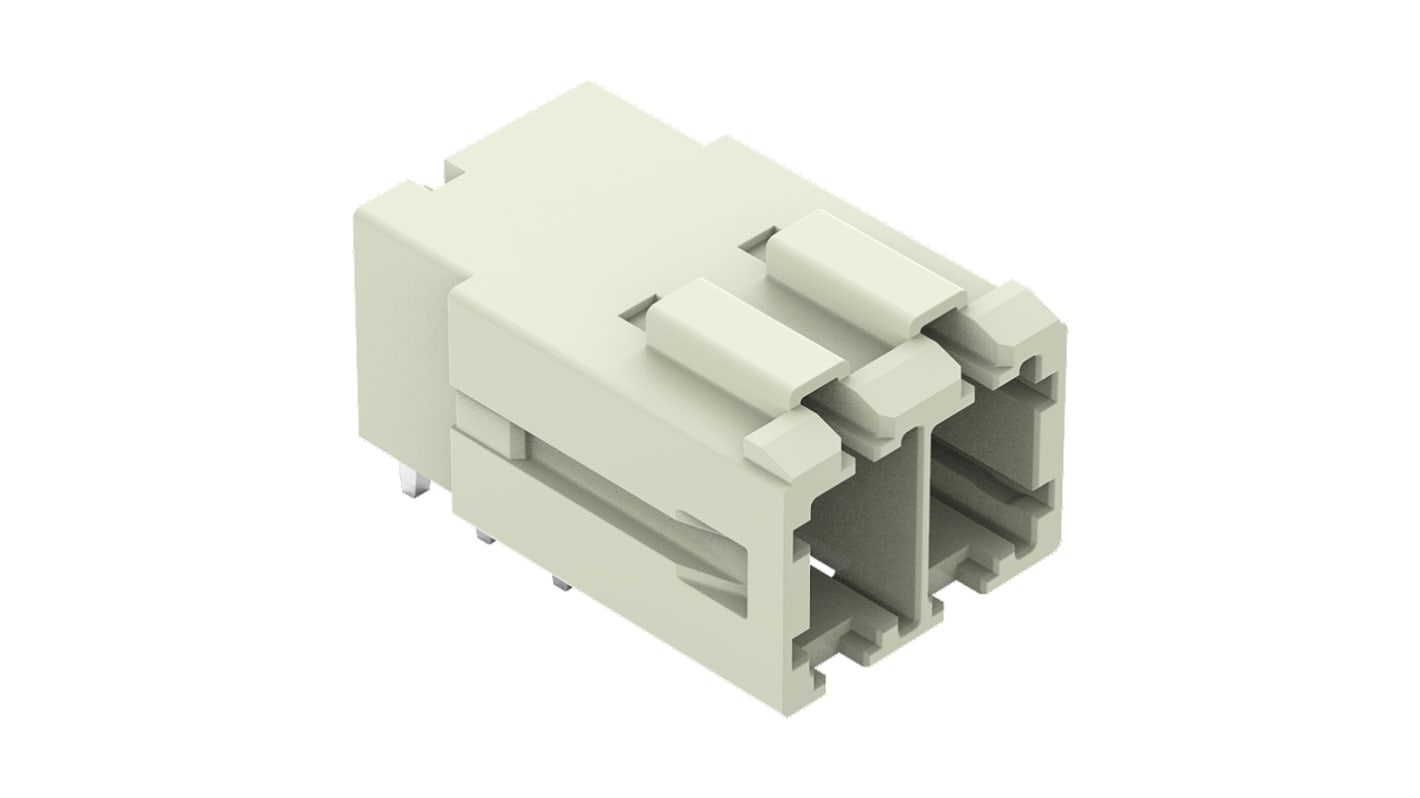 Wago 831 Series Angled PCB Mount PCB Header, 2 Contact(s), 7.62mm Pitch, 1 Row(s), Shrouded