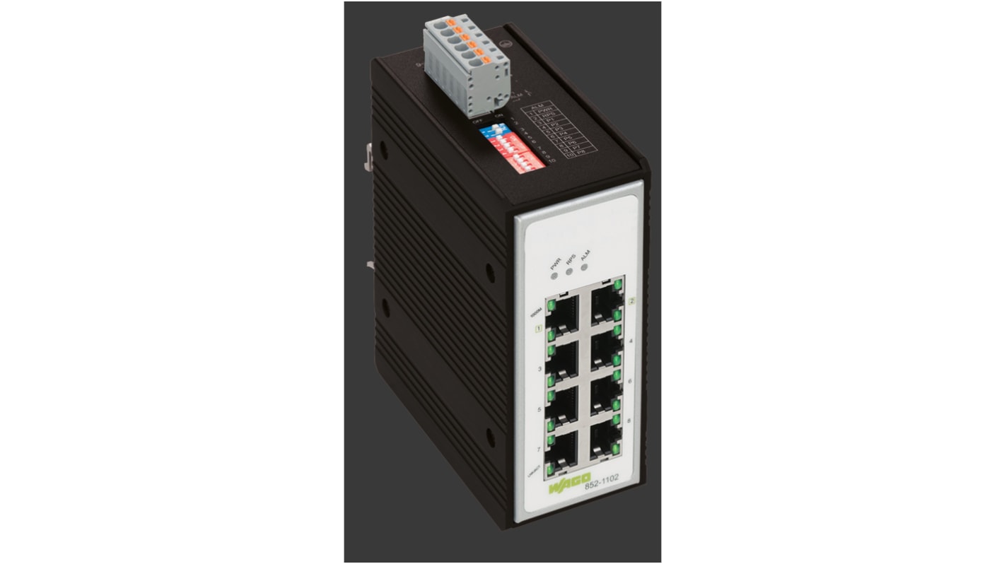 Wago Unmanaged 8 Port Industrial Ethernet Switch RJ-45