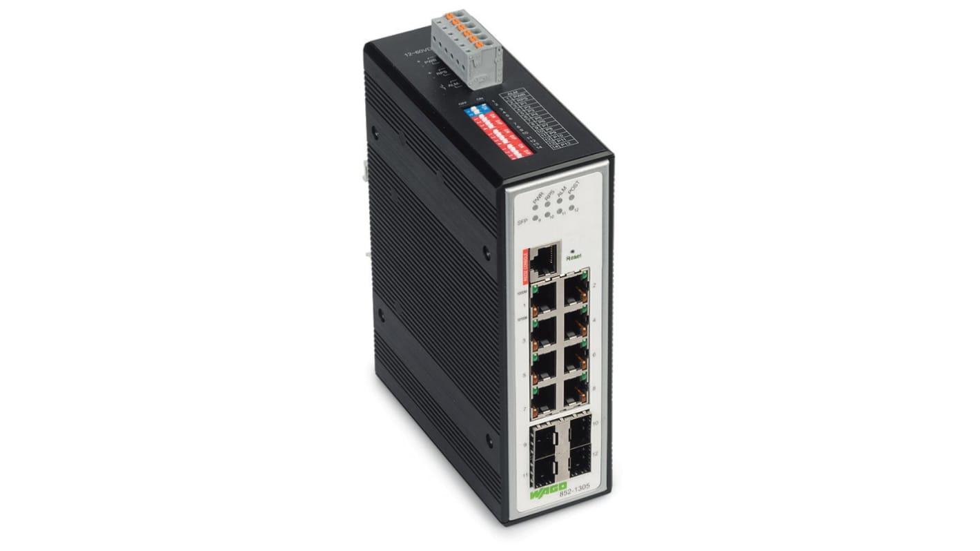 Wago Managed 8 Port Industrial Ethernet Switch RJ-45