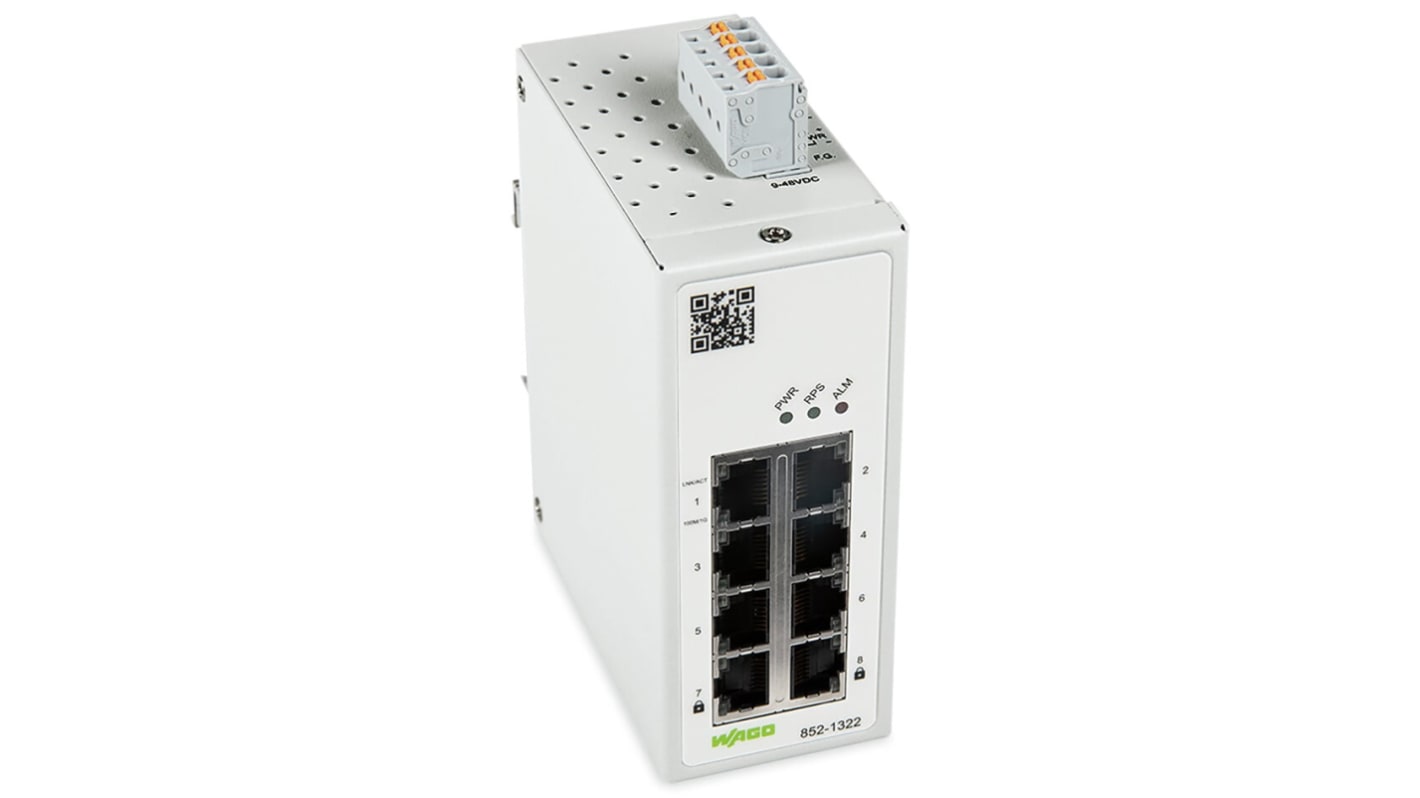 Wago Managed 8 Port Industrial Ethernet Switch RJ-45