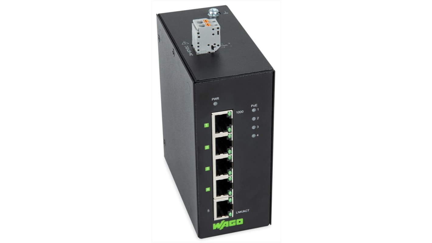 Wago Unmanaged 5 Port Industrial Ethernet Switch RJ-45