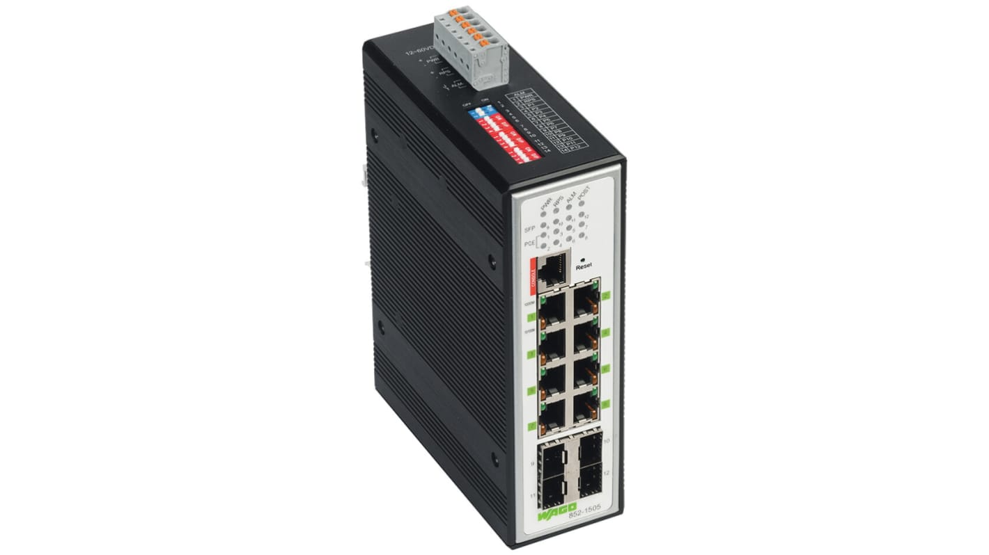 Wago Managed 8 Port Industrial Ethernet Switch RJ-45