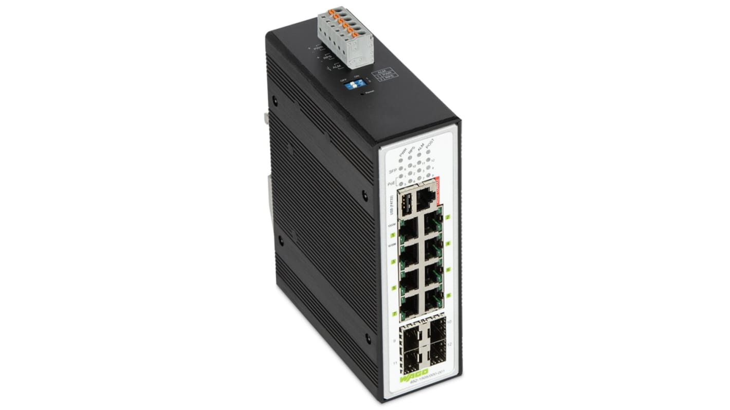 Wago Managed 8 Port Industrial Ethernet Switch RJ-45