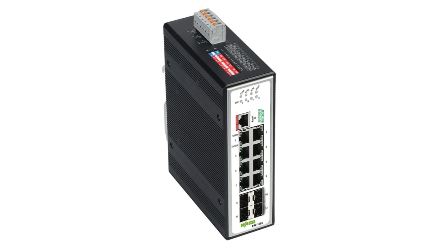 Wago Managed 8 Port Industrial Ethernet Switch RJ-45