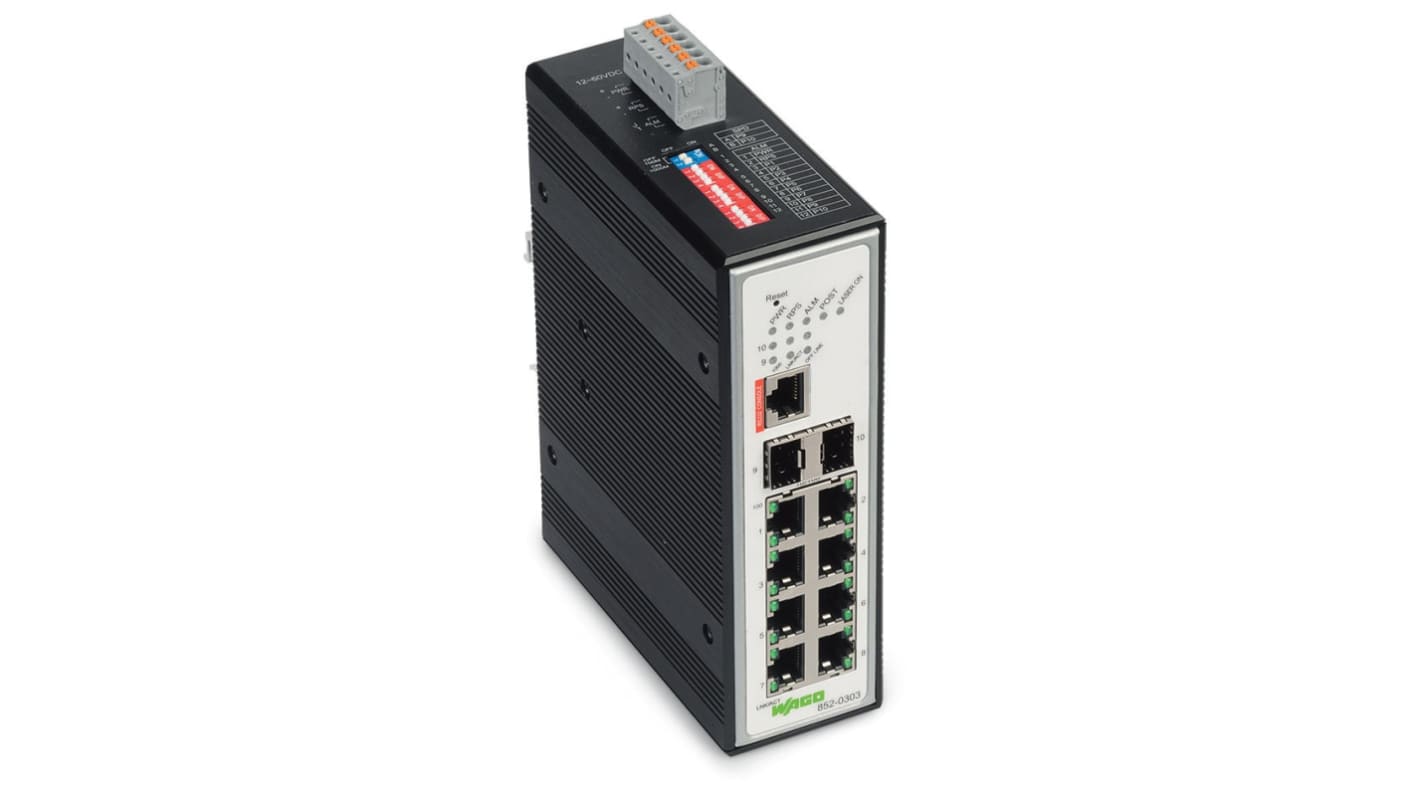 Wago Managed 8 Port Industrial Ethernet Switch RJ-45