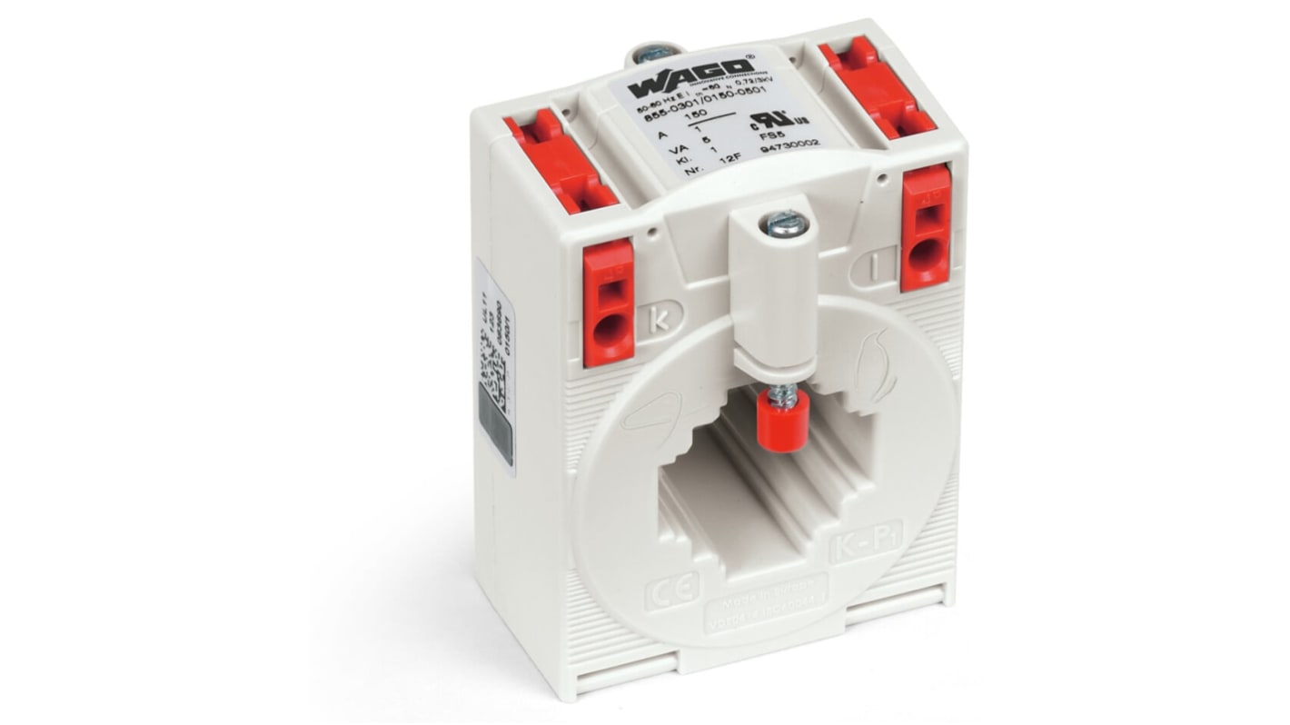 Wago 855 Series Current Transformer Current Transformer, 150A Input, 150:1, 1 A Output