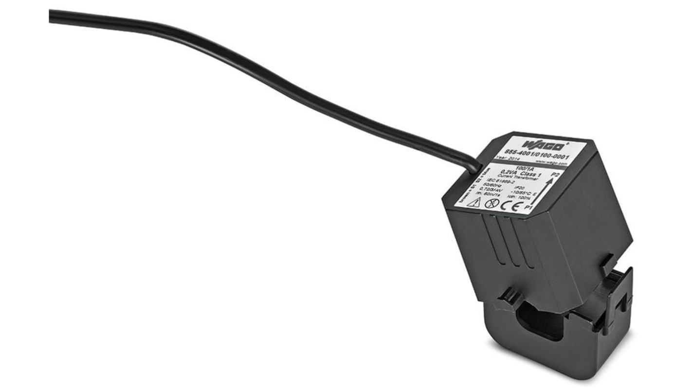 Wago 855 Series Split Core Current Transformer, 100A Input, 100:1, 1 A Output