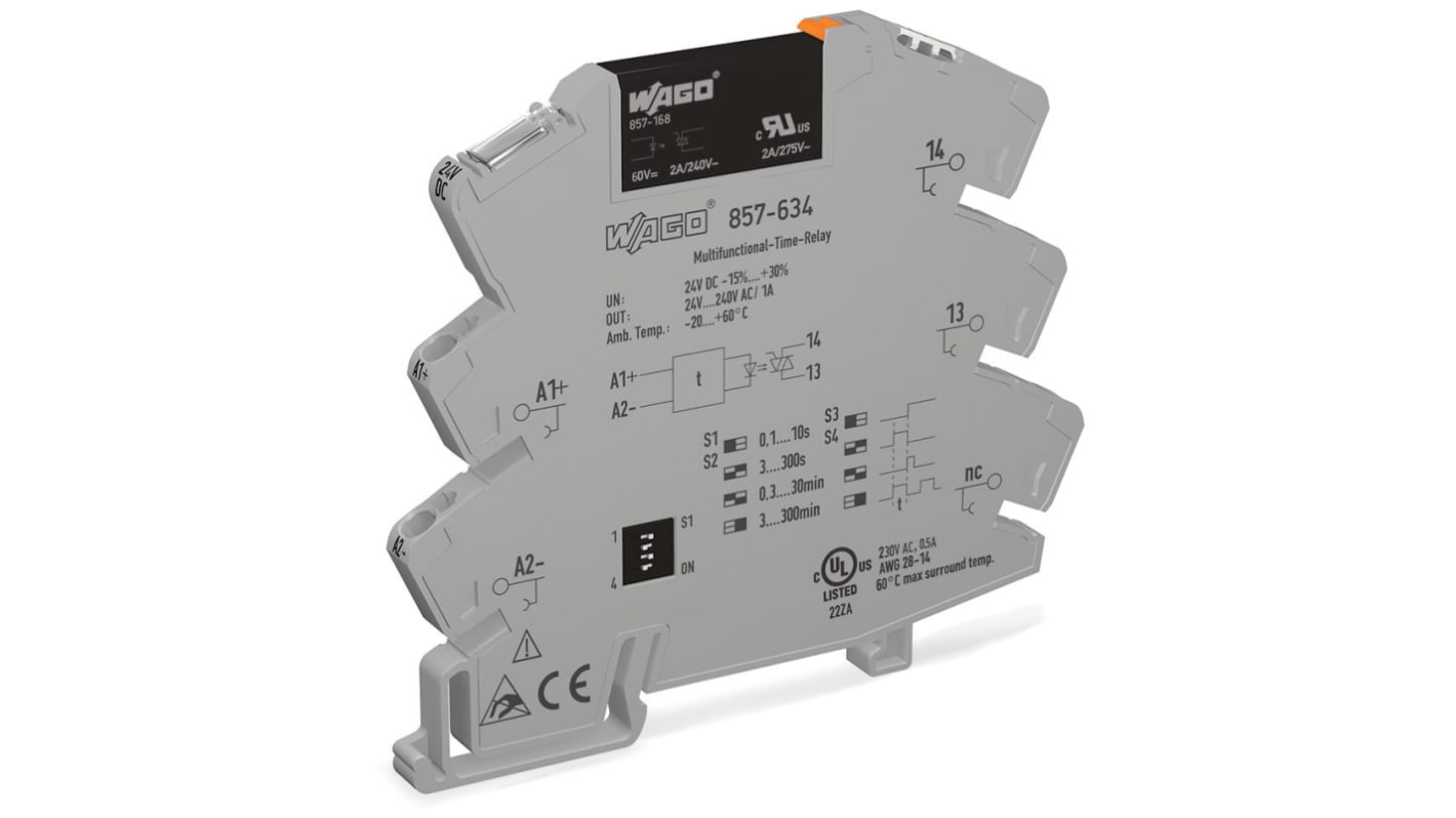 Wago 857 Series Solid State Relay, 1 A Load, DIN Rail Mount, 230 V ac/dc Load