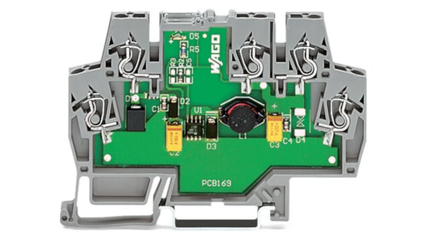 Wago 859 DC-DC Converter, 12V dc/ 500mA Output, 15 → 30 V dc Input, DIN Rail Mount, +55°C Max Temp -25°C Min Temp