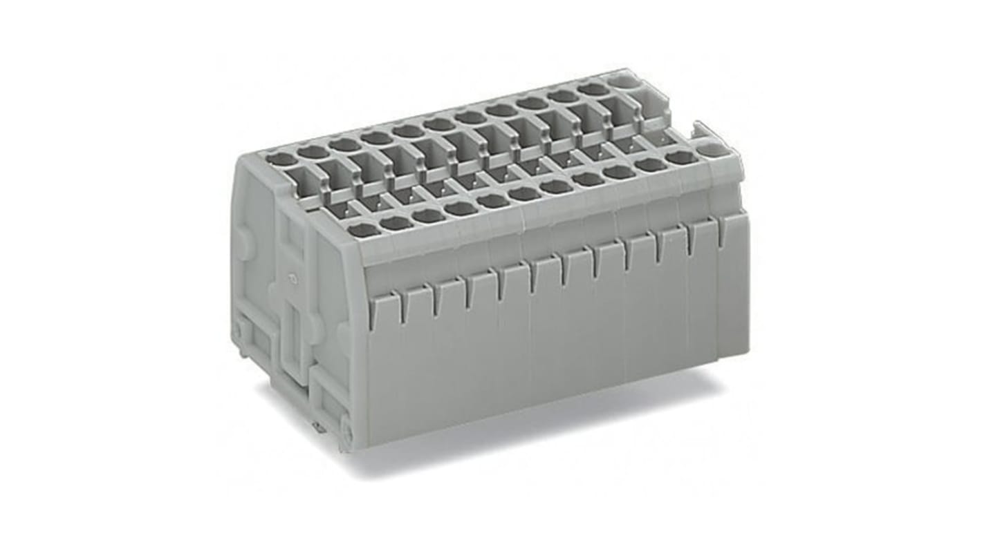 Wago 869 Series Grey Terminal Strip, 2.5mm², 1-Level, Cage Clamp Termination