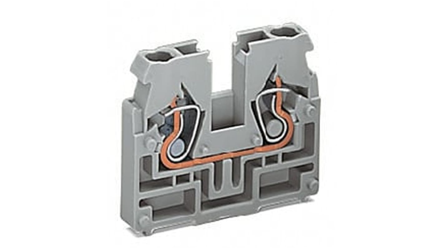 Wago 869 Series Grey Terminal Block, 2.5mm², 1-Level, Cage Clamp Termination