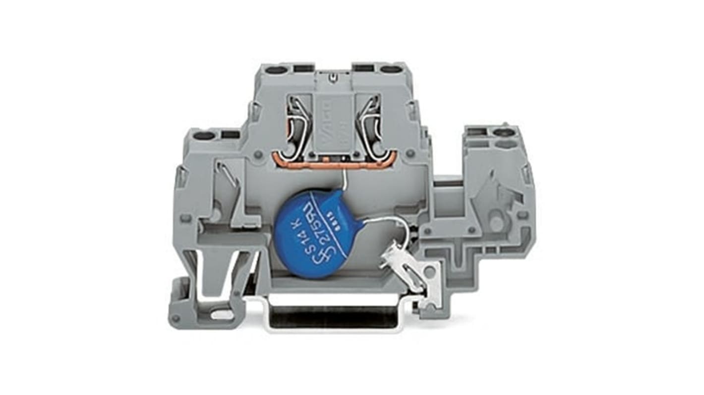 Wago 870 Series Grey Terminal Block, 2.5mm², 2-Level, Cage Clamp Termination