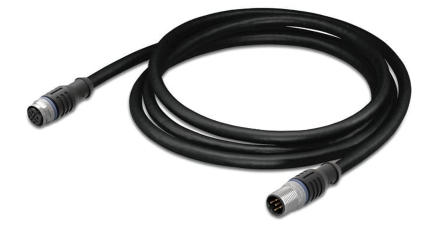 Cable para sensor/actuador Wago, con. A M12 Hembra, 5 polos, con. B M12 Macho, 5 polos, long. 2m