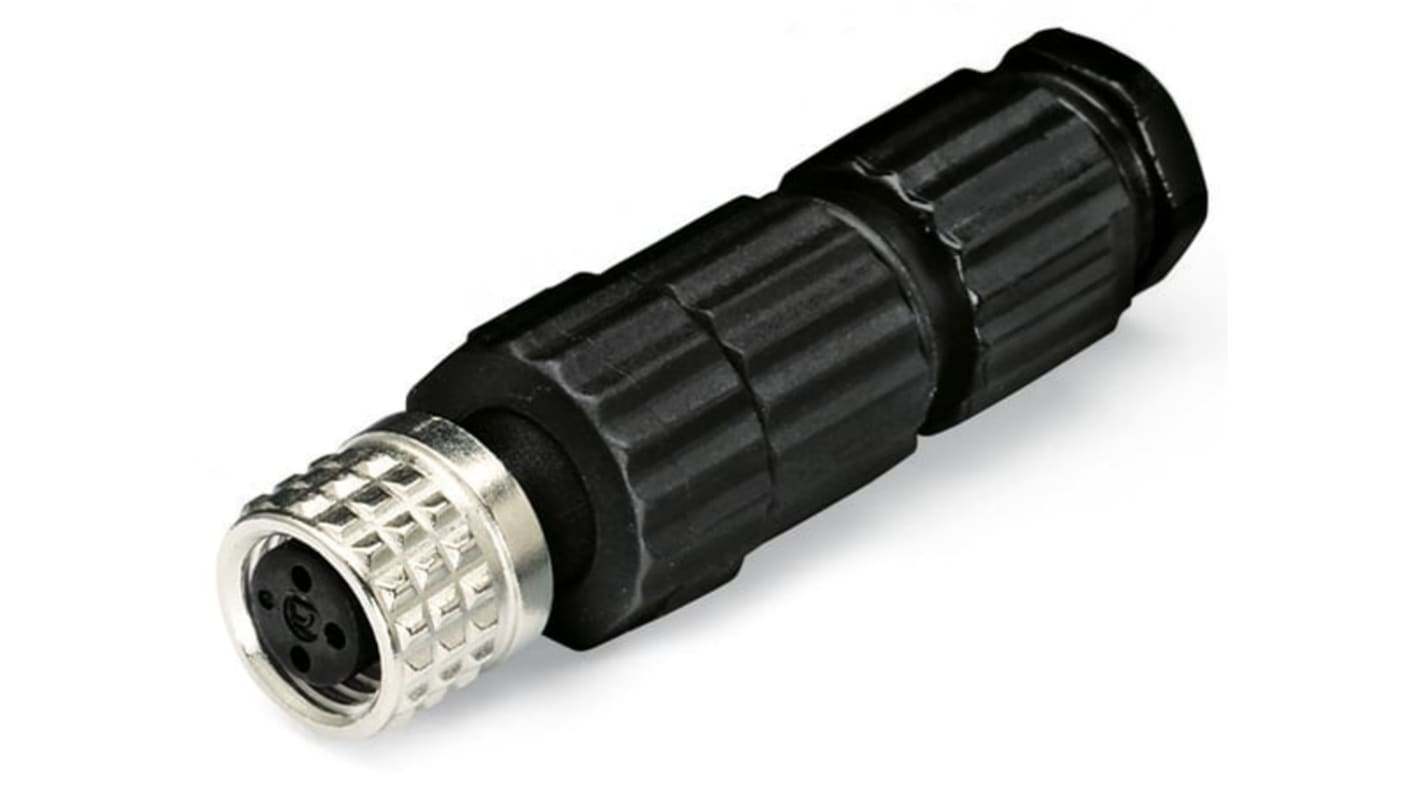 Wago Industrial Circular Connectors, 3 Contacts, Plug-In, M8 Connector, Plug, Male, IP67, 756 Series