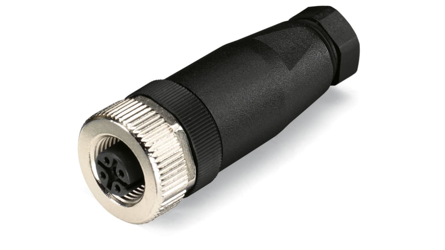 Wago Industrial Circular Connectors, 5 Contacts, Plug-In, M12 Connector, Plug, Male, IP67, 756 Series