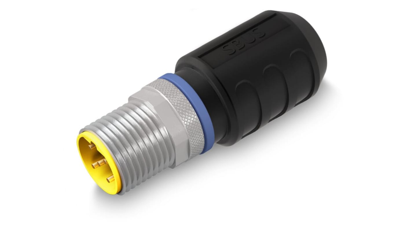 Wago Industrial Circular Connectors, 5 Contacts, Plug-In, M12 Connector, Plug, Male, IP67, 756 Series