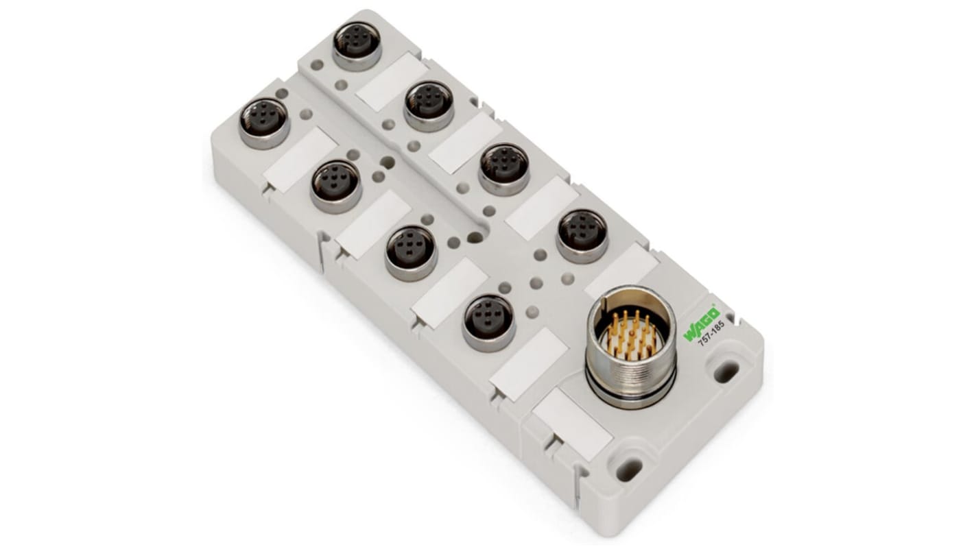 Concentrador de actuadores Wago serie 757, 4 puertos M12, 10 → 30V dc