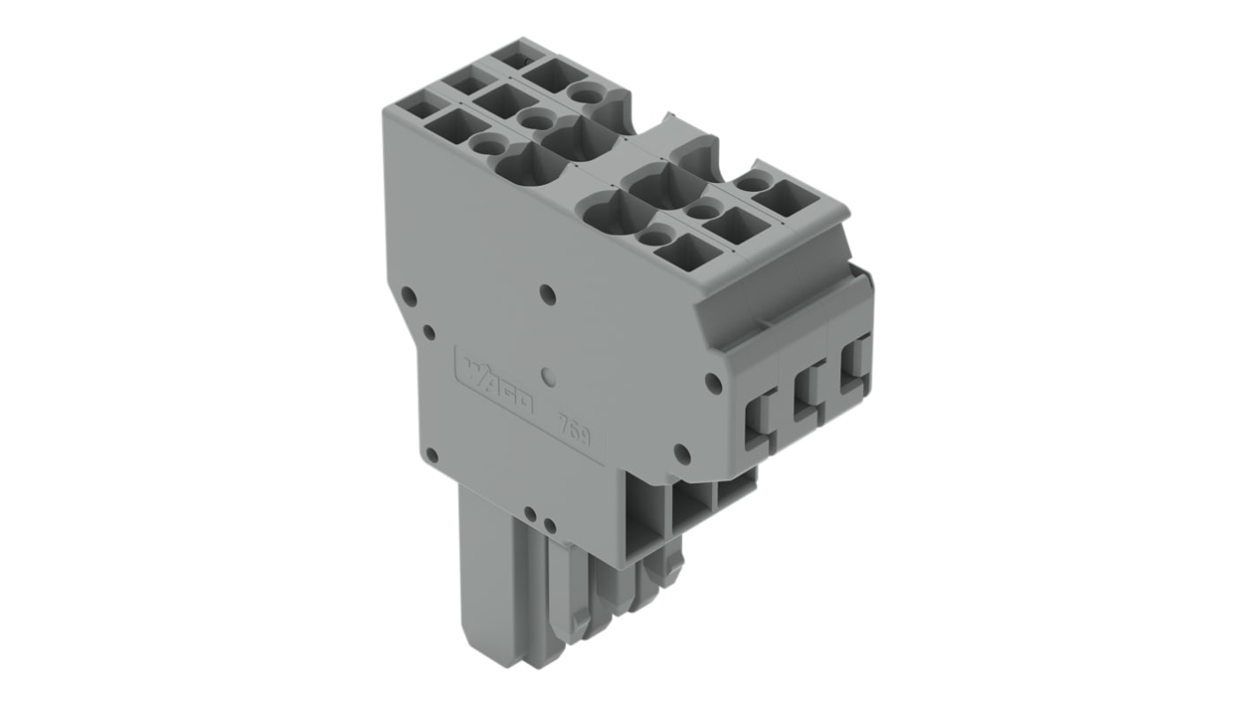 Conector hembra para PCB Wago serie 769, de 3 vías, paso 5mm, Montaje en PCB, terminación Abrazadera de Caja