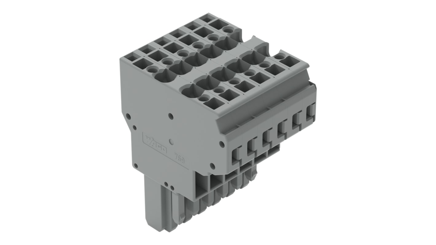 Wago 769 Series Straight PCB Mount PCB Socket, 6-Contact, 5mm Pitch, Cage Clamp Termination