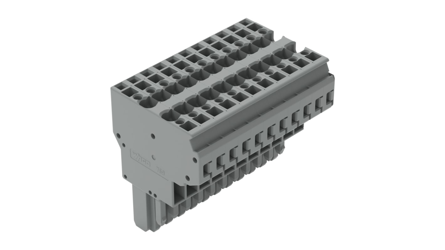 Wago 769 Series Straight PCB Mount PCB Socket, 11-Contact, 5mm Pitch, Cage Clamp Termination