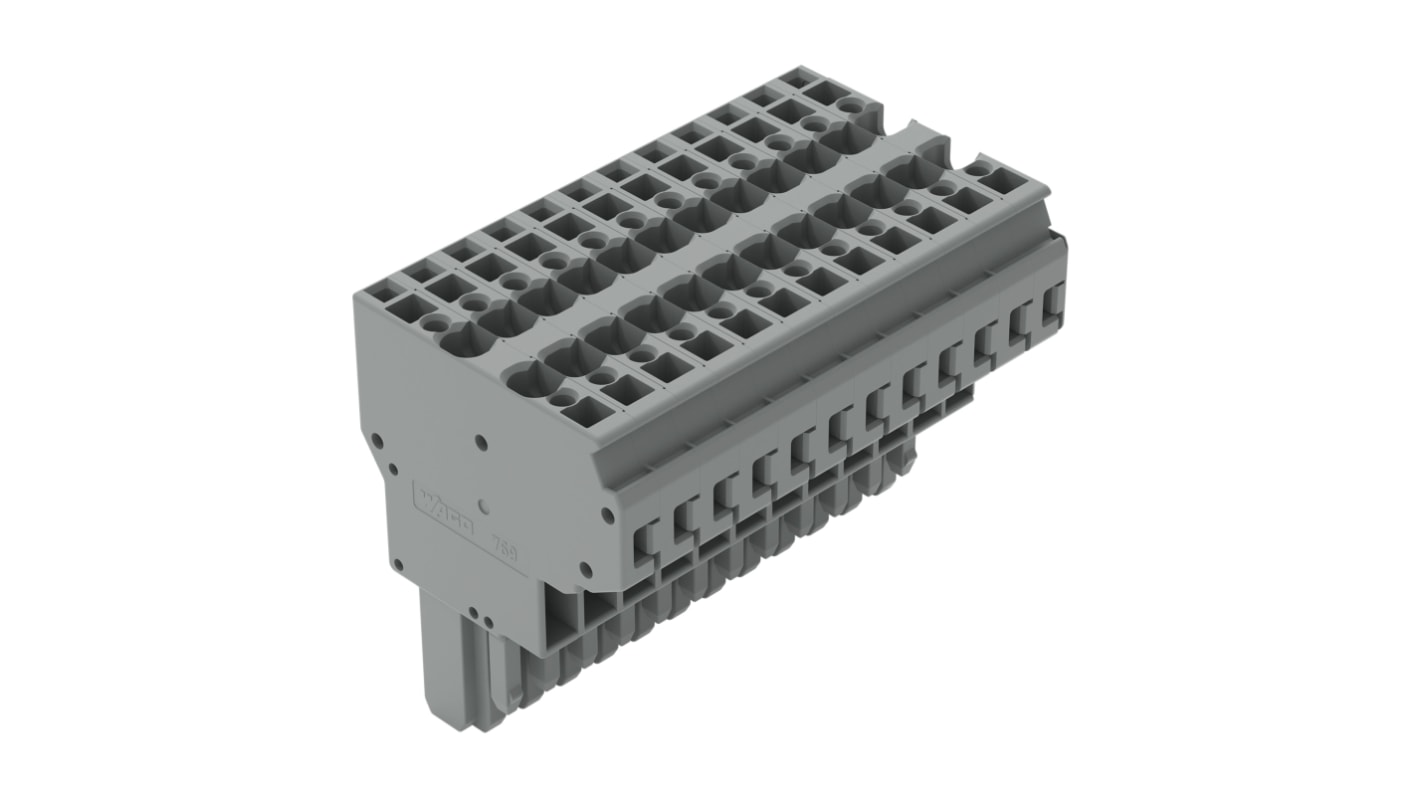 Wago 769 Series Straight PCB Mount PCB Socket, 12-Contact, 5mm Pitch, Cage Clamp Termination