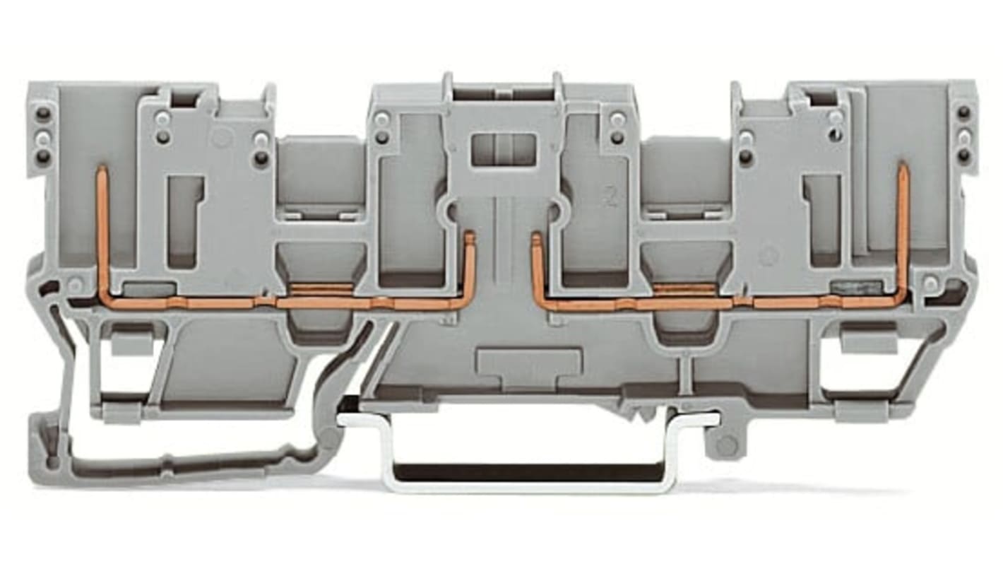 Wago 769 Series Grey Carrier Terminal Block, 1-Level, Wire Termination, CSA