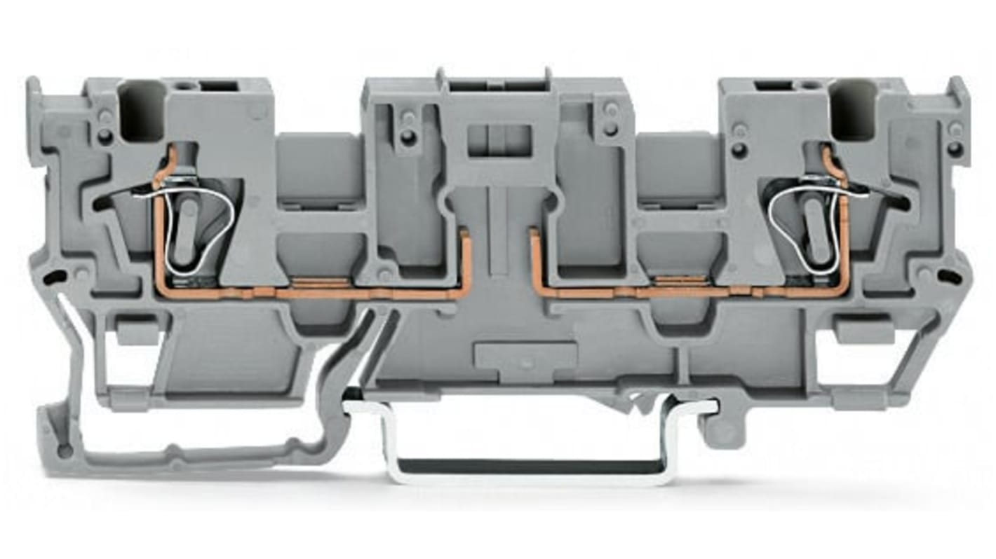 Wago 769 Series Grey Carrier Terminal Block, 4mm², 1-Level, Cage Clamp Termination, CSA