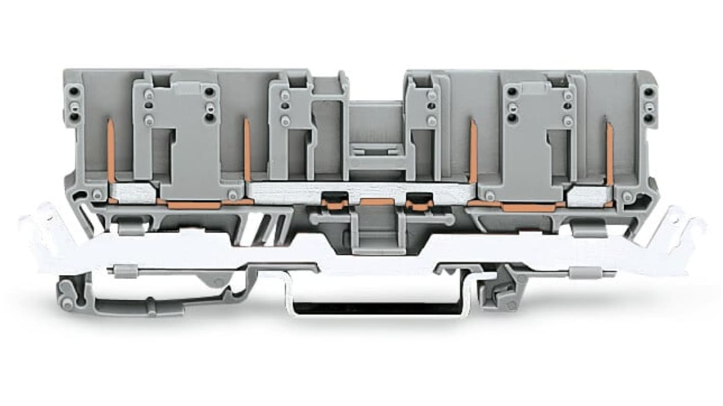 Wago 769 Series Grey Carrier Terminal Block, 1-Level, Wire Termination, CSA