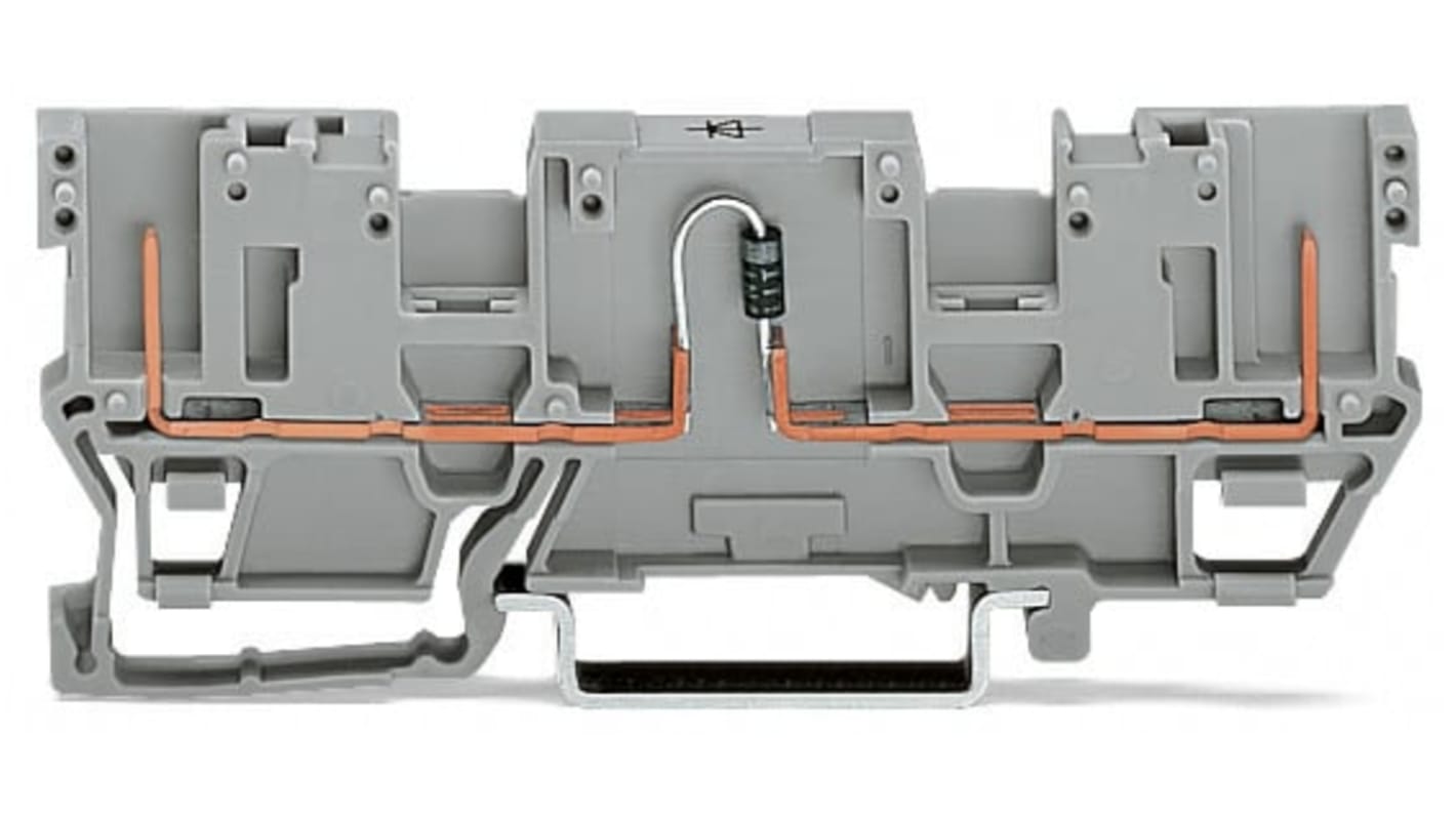 Wago 769 Series Grey Carrier Terminal Block, 4mm², Wire Termination, CSA