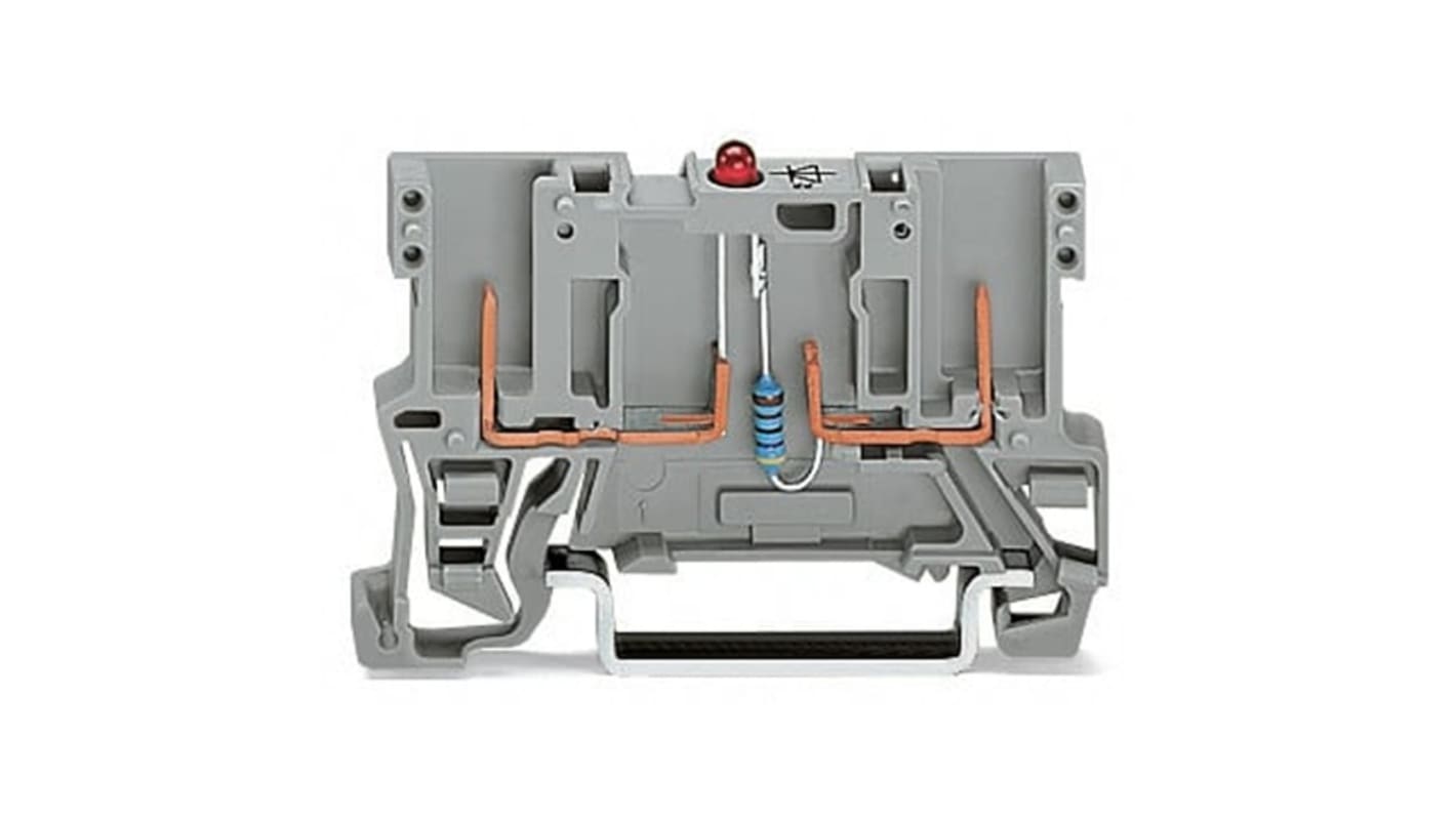 769229/281413 Wago 769 Series Grey Carrier Terminal Block, Wire Termination, CSA RS