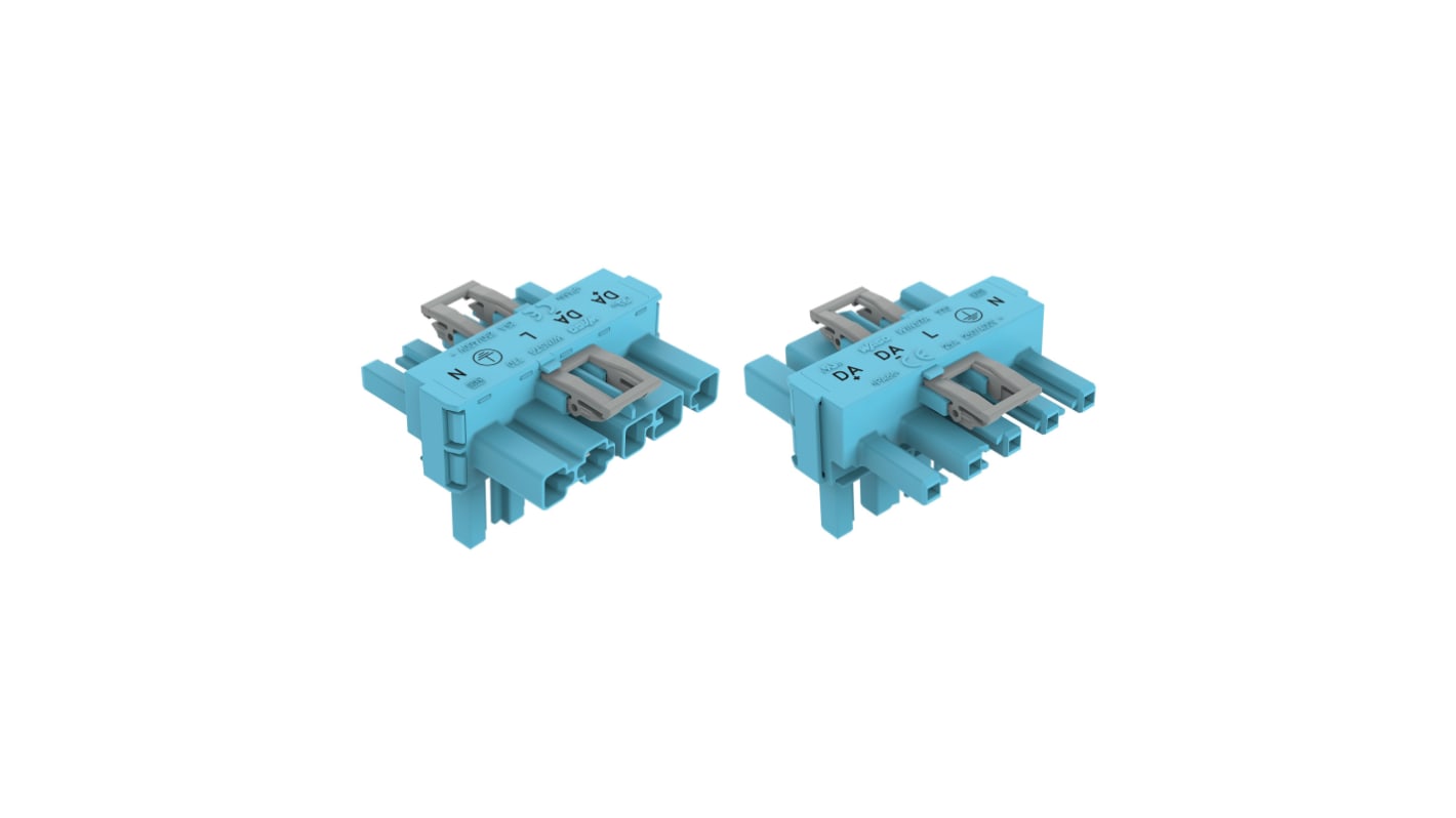 Wago 770 Series Distribution Connector, 5-Pole, Female, Male, Cable Mount, 25A, IP20