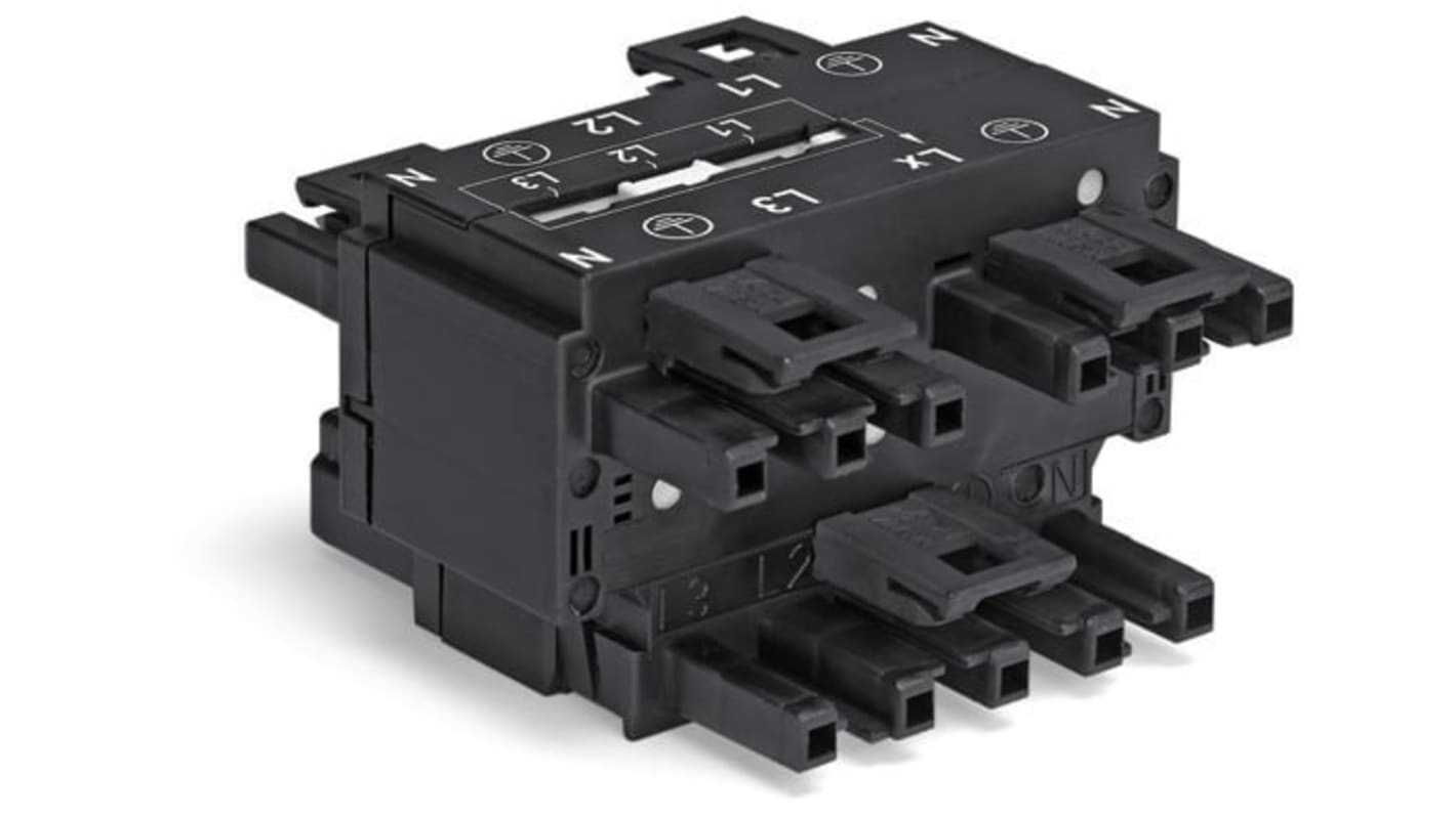 Wago 770 Series Distribution Connector, 3-Pole, Female, Male, Cable Mount, 25A, IP20