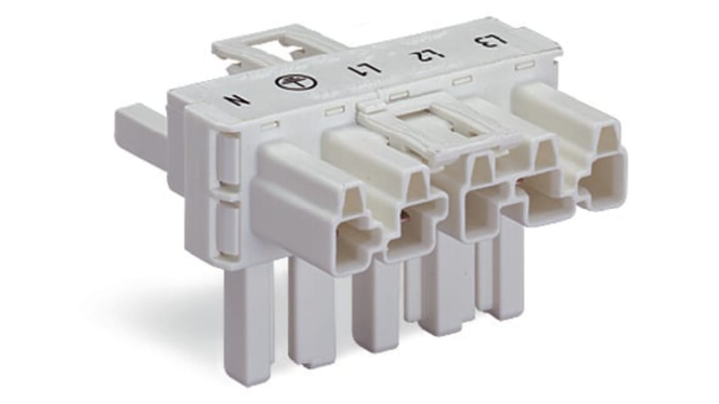 Wago 770 Series Distribution Connector, 5-Pole, Female, Male, Cable Mount, 25A, IP20