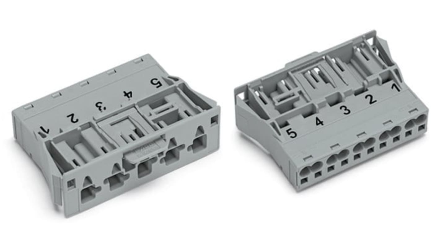 Wago 770 Series Plug, 5-Pole, Snap-In, 25A, IP20